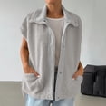 thumbnail image 2 of CharmCyan Women’s Fleece Vest with Snap Button Front Sleeveless Jacket Casual Stand Collar Lightweight Outerwear for Everyday Wear Gray XL, 2 of 2