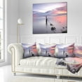 thumbnail image 2 of Designart Lazy River at River Tejo Sacavem - Seashore Throw Pillow - 18x18, 2 of 4