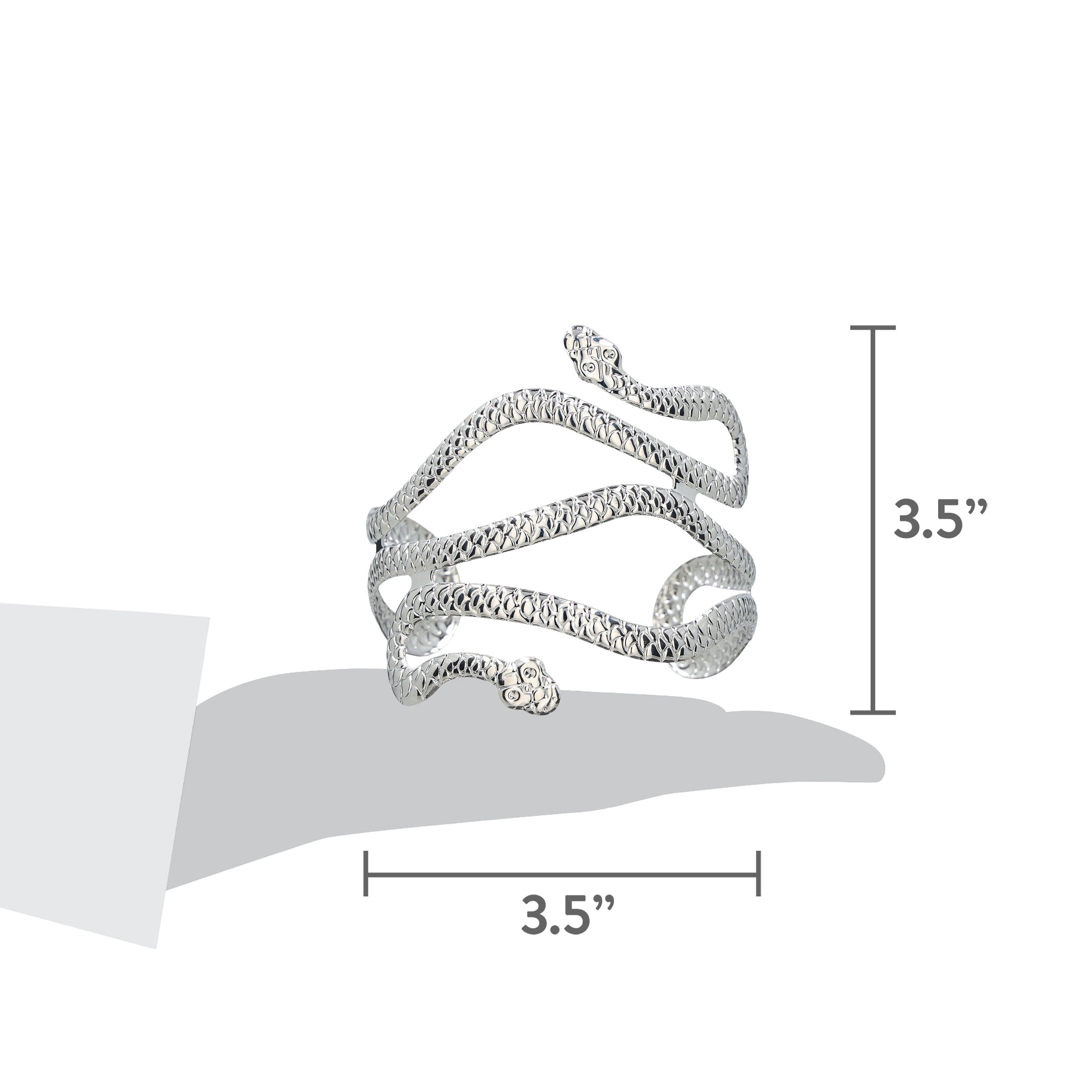 Snake Cuff Costume Accessory for Adults, Silver, Halloween by Way To Celebrate