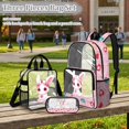 thumbnail image 2 of DISNIMO 3PCS Clear Backpack for Kids Girls, Rabbit Heart Printed Heacy Duty Clear Backpack and Lunch Bag Set, See Through PVC Transparent Bookbag with Pencil Pouch for Student, 2 of 5