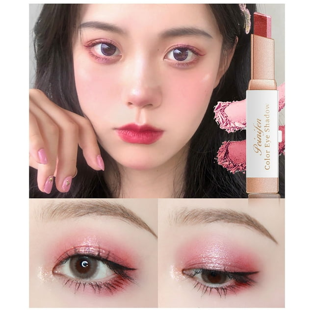 Mareep Gradient Two Color Eyeshadow Stick,the Two Color Eye Shadow Stick Is Water Proof and Not Easy To Fall Off,It Is Suitable for Novices and Lazy Eyes Two Color Eye Shadow Pen
