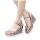 thumbnail image 4 of Zapatos de mujer de verano Boca de pescado Tacón de cuña medio Sandalias de mujer con hebilla de metal Wmkox8yii  nm9513, 4 of 4