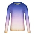 thumbnail image 5 of VBTAPA Long Sleeve T-shirts for Men Big and Tall Casual Athletic Tees Gradient Color Print Round Neck Tee Tops Lightweight Fall T-Shirt Purple XXXXXL, 5 of 6