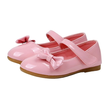 MIASHUI Kids Shoes Girls Mary Jane Dress Shoes Little Girls Loafers School Shoes Non Sole Casual Shoe Pink 9.5-10 Years