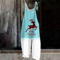 Womens Jumpsuits Holiday Christmas Adjustable Straps Wide Leg Overalls