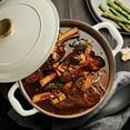 thumbnail image 6 of Tramontina Bestow 5.5-Quart Enameled Cast Iron Round Dutch Oven with Lid, Latte with Gold Knob, Oven-Safe, 6 of 6