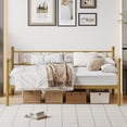 thumbnail image 2 of Twin Size Daybed Frame, Heavy Duty Metal Sofa Bed Frame with Strong Metal Slats, Day Bed for Living Room, Bedroom, Gold, 2 of 7