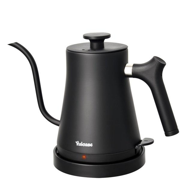 Hervidor eléctrico con cuello de cisne Yuioase, 1.0 L, 1200 W, negro mate
