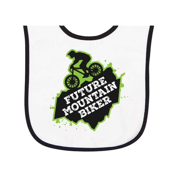 Inktastic Mountain Biking Future Mountain Biker Baby Terry Cloth Bib