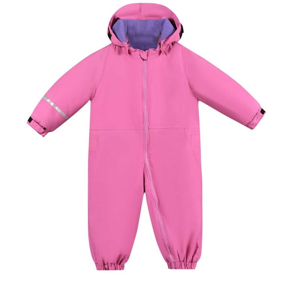 SELONE Boys Girls Kids One Piece Snowsuits Soild Hoodies Winter Outdoor Ski Suits Windproof Waterproof Jumpsuits 2 Years