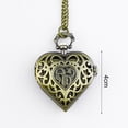 thumbnail image 5 of rygai Pocket Watch Vintage Hollow Heart-shaped Alloy Vintage Pocket Watch for Daily Life,Silver, 5 of 8