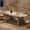 Retro Gray, variant on Spacious 71'' Farmhouse Dining Table for 6-8 - Sturdy Wood Rectangular Table - Thick Top & Sturdy Triangular Legs - Rustic Style for Kitchen or Dining Room - Color: Black