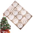 thumbnail image 5 of Hvmvliv 12-Pack Velvet Christmas Balls 2.3 Inch Red Green Flocked Ornaments Shatterproof Tree Decor White, 5 of 6
