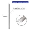 thumbnail image 2 of M4 x 130mm Varilla de acero inoxidable 304 completamente roscada, pernos de hardware, 5 piezas, 2 of 6