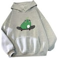 thumbnail image 1 of Sudaderas lindas para mujer Skateboarding Frog Sudadera con capucha de manga larga Tops Fokelyi WMZL-2135-37, 1 of 1