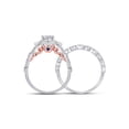 thumbnail image 3 of Diamond Princess 14kt Two-tone Gold Round Diamond Bridal Wedding Ring Band Set 3/4 Cttw, 3 of 4