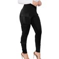 thumbnail image 1 of FASHIONWT Women Jacquard Fabric High Waist Elastic Waist Cargo Pants Slim Fit Capri Pants, 1 of 4