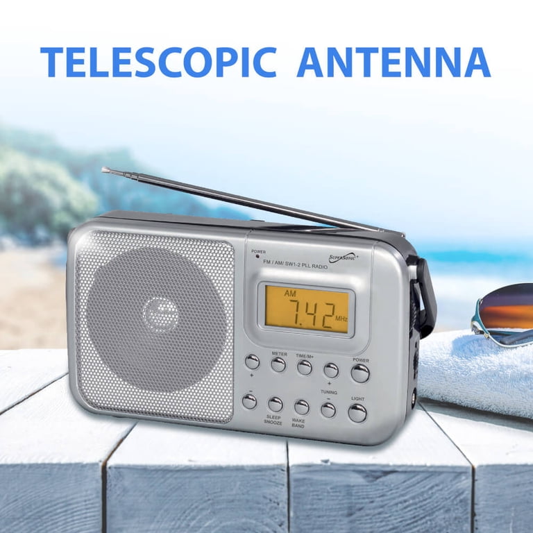 Supersonic SC1091 4 Band AM/FM/SW1-2 PLL Radio - Silver - Walmart.com