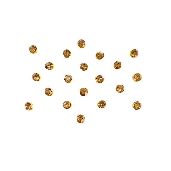 Premium Gold Round Crystal Rhinestones, Sparkling Faceted Gems for Nail Art, Crafts, Jewelry Making, Clothing Embellishment and DIY Decor