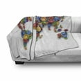 thumbnail image 3 of Industrial Soft Flannel Fleece Throw Blanket, Map of the World Colorful Gears Design Global Economy Concept Artwork Print, Cozy Plush for Indoor and Outdoor Use, 70" x 90", Multicolor, by Ambesonne, 3 of 6