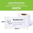 thumbnail image 3 of Rollos de etiquetas MarkDomain 30256, estándar, 59 mm x 102 mm, 300 unidades, rollo x 12, 3 of 8