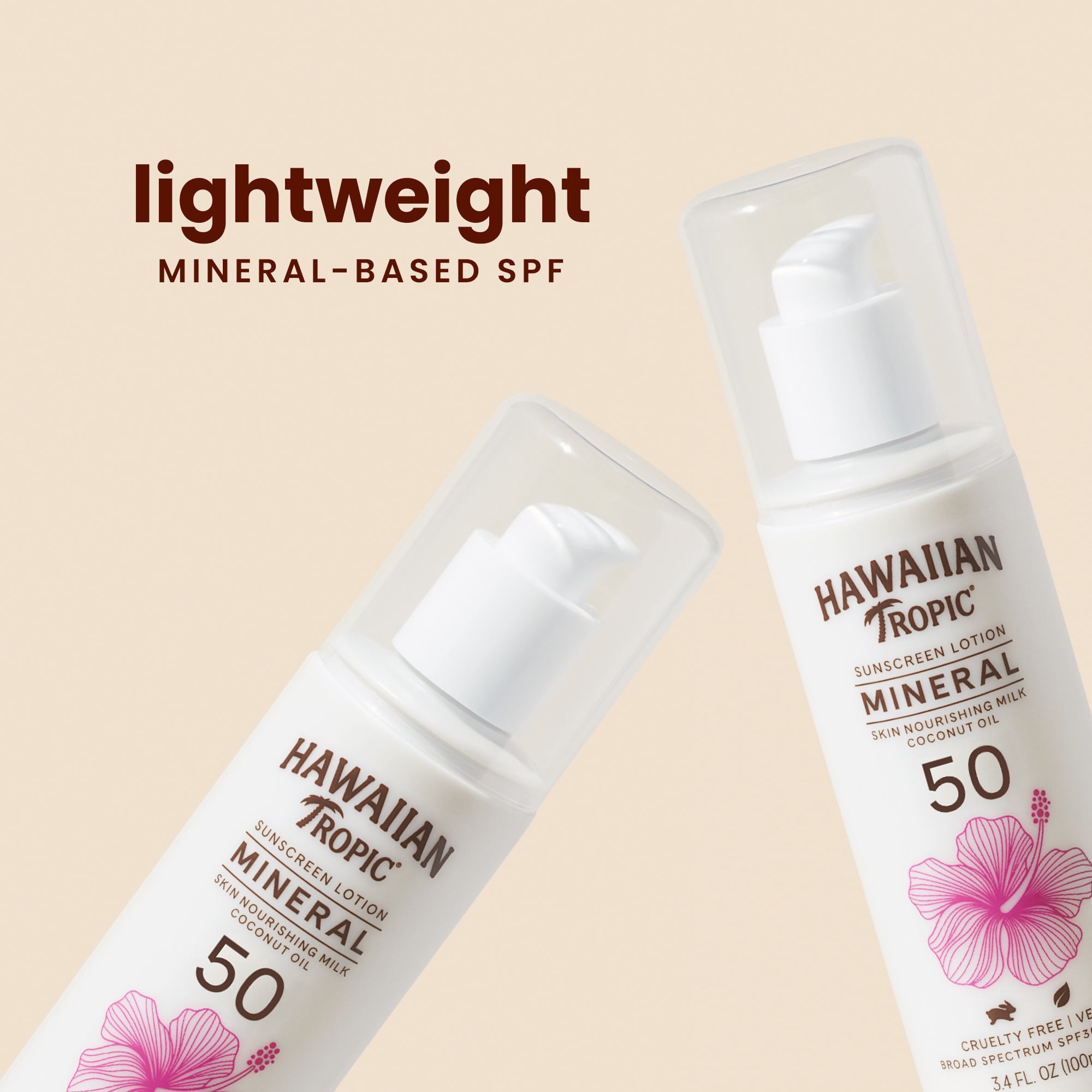 APROTIE MINERALS Sunscreen Milk 3本セット Hawaiian Tropic Mineral Skin Nourishing Milk Sunscreen SPF 50, 3.4
