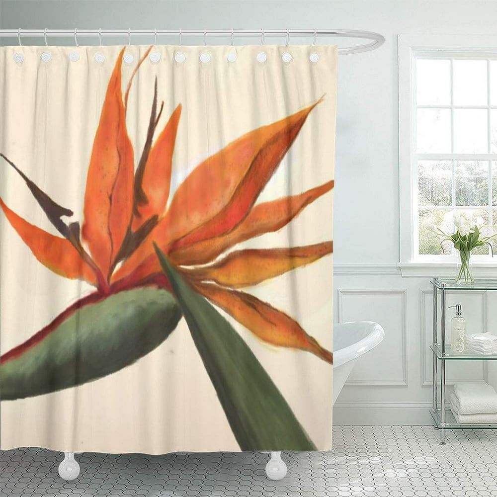 SUTTOM Orange Birdofparadise Bird of Paradise Flowers Digital Painting