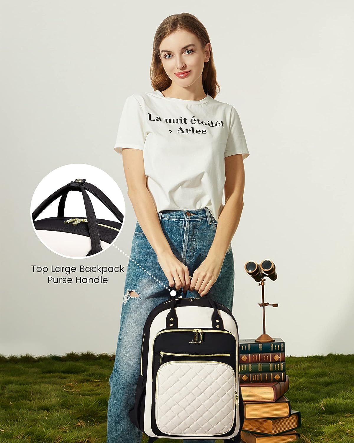Lovevook Laptop Backpack Purses for Women,Nurse Teacher College Work Study Commuter Bag with 15.6 inch Laptop Compartment,Lightweight Travel Casual Daypacks With USB Port
