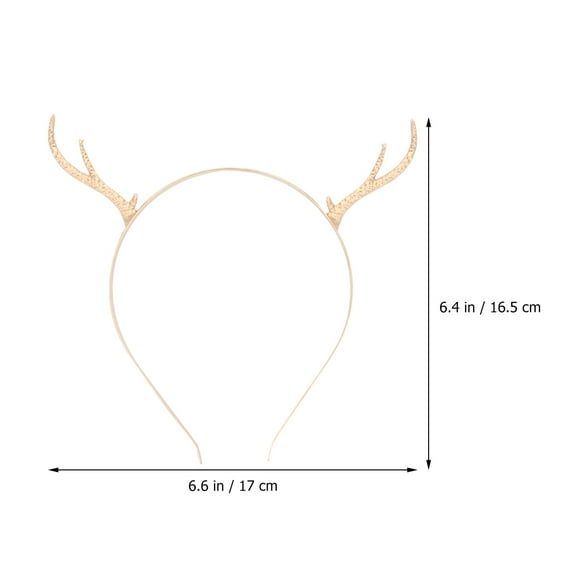 LEORX 2Pcs Xmas Headband Plated Silver Antler Hair Hoop Lightweight Comfortable for Holiday Festive Events