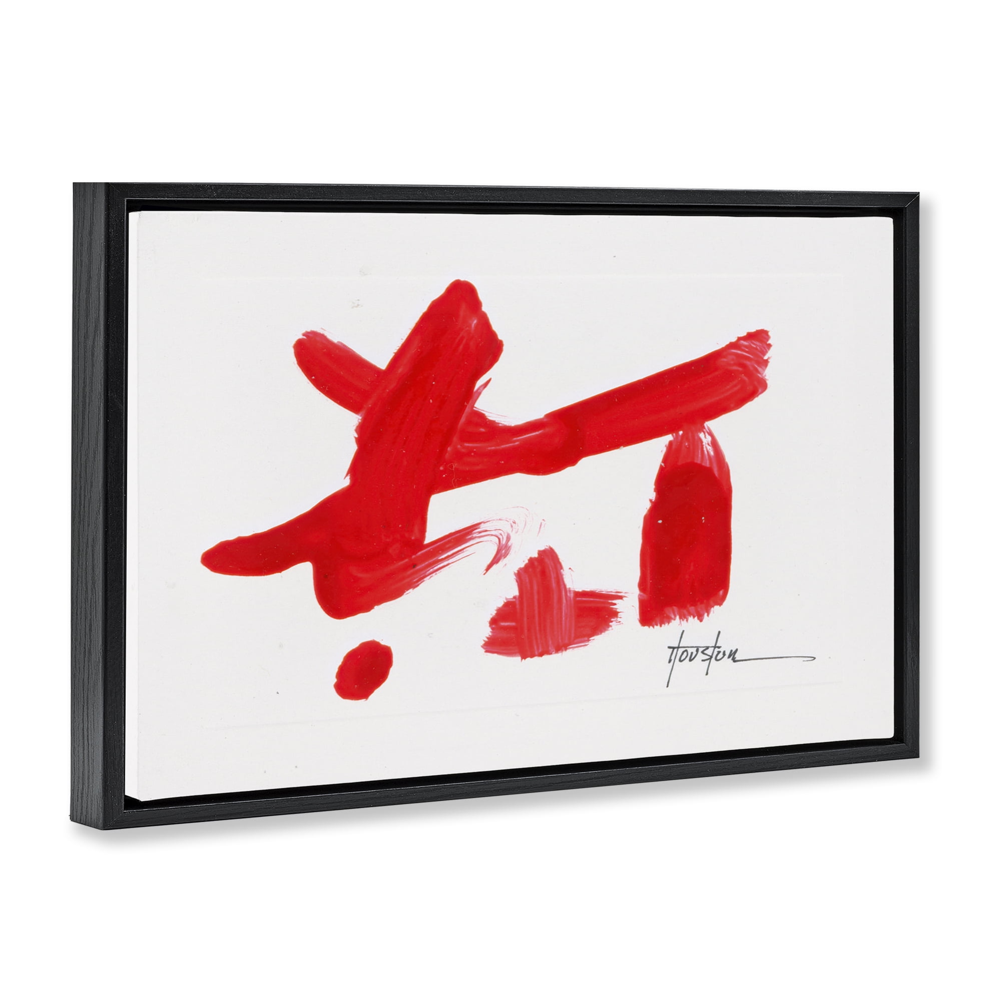 Stupell Industries Meaningful Brushed Symbol Text & Numbers Painting Black Floater Framed Canvas Art Print Wall Art, 31 x 21