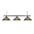 thumbnail image 1 of Square 3 Light Bar With Square Fitters Shown In Dark Granite Finish With 14" Square Tahoe Art Glass, 1 of 1