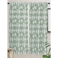thumbnail image 2 of Sage Green White Leaves Living Room Curtains 72 Inches length, Spring Pastoral Rustic Botanical Window Treatment Curtain Drapes, Light Filtering Drapes for Bedroom Laundry Room, 52"x72", 2 Panels, 2 of 7