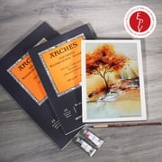 ARCHES® Aquarelle Watercolor Paper Pad, Rough, Natural White, 140 lb (300 gsm), Glue Binding, 12 Sheet, 9x12 in, 1 Count