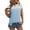Sky Blue, variant on Womens Summer Short Sleeve Crewneck Shirts Tops Color Block Lightweight Casual Knitted Tee Shirt Top Sky Blue S