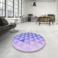 thumbnail image 3 of Ahgly Company Indoor Round Patterned Light Slate Blue Area Rugs, 7' Round, 3 of 6