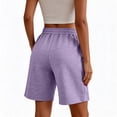 thumbnail image 5 of JoveMarine Women's Casual Wide Leg High Waisted Shorts - Slimming, Lightweight Drawstring, Comfy for Daily, Vacation, Hot Summer Days,Purple S, 5 of 6