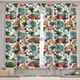 thumbnail image 2 of Abstract Valance & Tier Curtain 3 pcs Set, Surf Themed Vibrant Image Vintage Van and Flower Arrangement Seagulls Action Hobby, Window Treatments Room Kitchen Decor, 4 Sizes, Multicolor, by Ambesonne, 2 of 6
