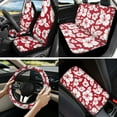 thumbnail image 2 of Yuyamidu 13 Pack Car Seat Cover Set Red Hibiscus Steering Wheel Cover Seat Belt Strap Pads Keychain Coasters Center Console Cover for Most Vehicle Auto Interior Sets, 2 of 6