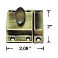 thumbnail image 2 of QCAA Traditional Oval Turn Cabinet Latch, Solid Brass, 2", for Cupboard & Other Furniture, Brushed Antique Brass, 1 Pack, Made in Taiwan, 2 of 2