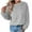 Gray, variant on Kaemgyyd Sherpa Sweatshirt for Women Fuzzy Fleece Lined Long Sleeve Warm Pullover Solid Crew Neck Tops Winter Fashion Clothes
