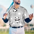 thumbnail image 5 of KLL Pandas for Men's Baseball Shirts,Short Sleeve Casual Shirts Button Down Shirt for Men Beach Summer Wedding Shirt-Large, 5 of 7