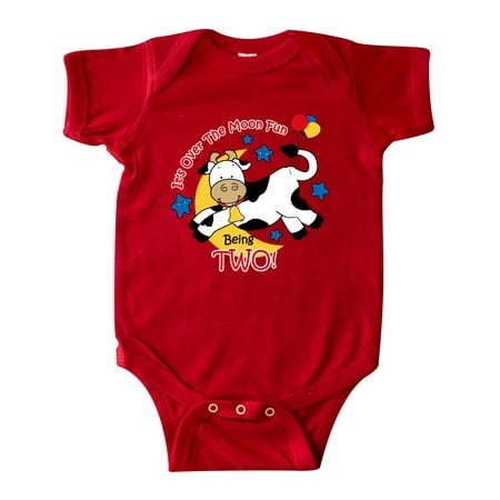 

Inktastic Cow Over Moon 2nd Birthday Gift Baby Boy or Baby Girl Bodysuit