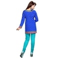 thumbnail image 4 of Maple Clothing Indian Short Kurta Top Tunic Printed Kurti Women's India Clothes (Blue, 4XL), 4 of 6