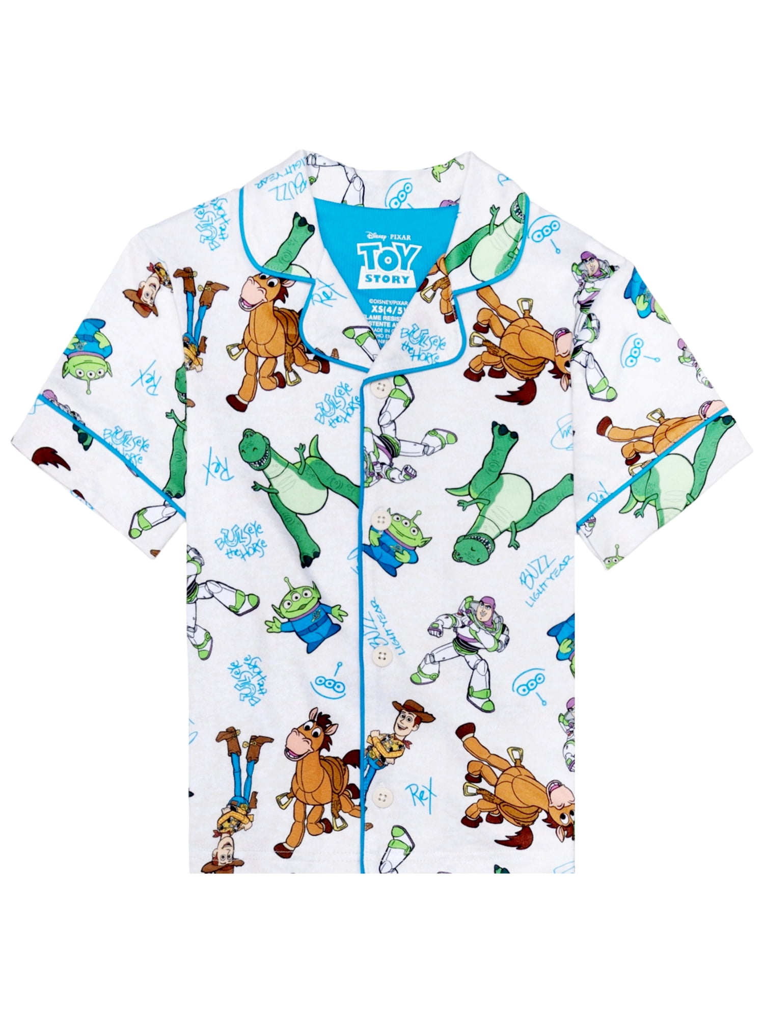 Toy Story Boys Short Sleeve Coat and Pant Pajama Set, 2-Piece, Sizes 4-12