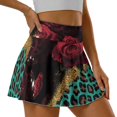 thumbnail image 5 of HELLHERO 2 Side Pockets Athletic Skort, Leopard Built-in Shorts Elastic Athletic Skorts for Golf Walking Tennis, 5 of 9