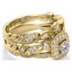 thumbnail image 3 of JeenMata Anillo de Filigrana de Diamantes Eduardianos con Diamantes Redondos Estilo Art Déco, Anillo de Bodas Engastado en Oro Amarillo de 10 K, 3 of 6