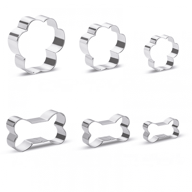Metal Dog Bone Footprints Shape Cookie Cutters, Dog Theme Party Cookie ...