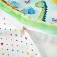 thumbnail image 4 of Metsweet Watercolor Dinosaur Twin Duvet Cover, Cartoon Jungle Animal Twin Bedding, Orange Green,2pcs,1 Duvet Cover and 1 Pillowcase, 4 of 6