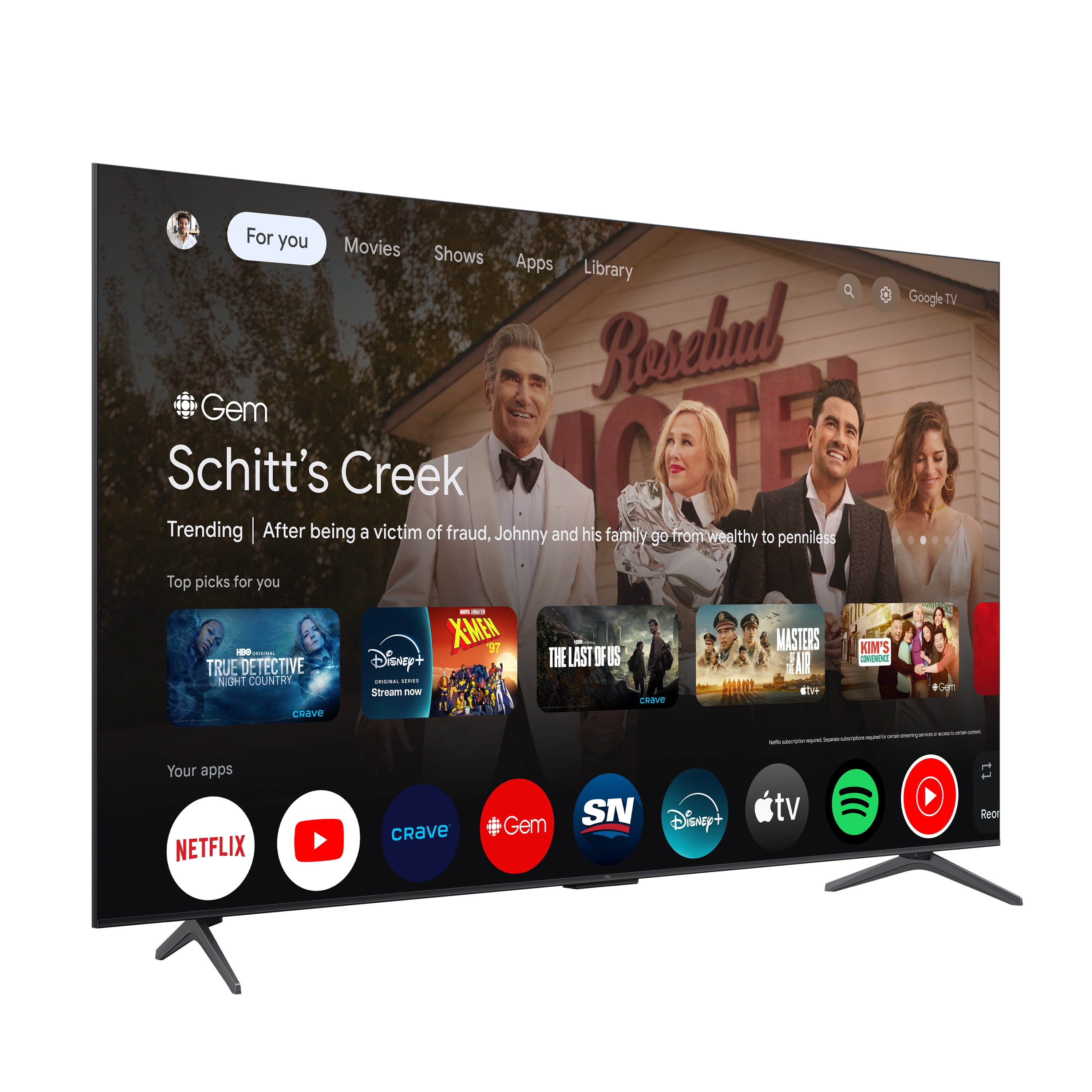 Téléviseur intelligent TCL 65" série QM6K 4K UHD HDR QD-Mini LED avec Google TV – 65QM61K
