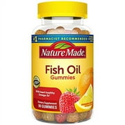 Nature Made Fish Oil Gummies with Heart-Healthy Omega 3s 57 mg, in Delicious Strawberry, Lemon, & Orange, 90 Count